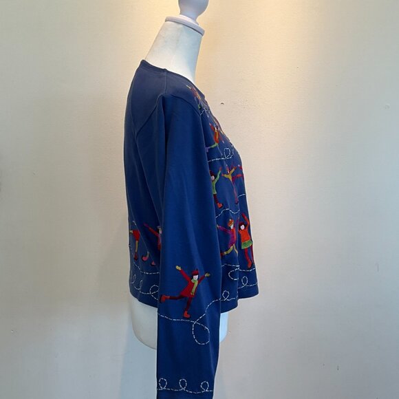 Rare Royal Blue Michael Simon Lite Cardigan Skating Party - Picture 2 of 5